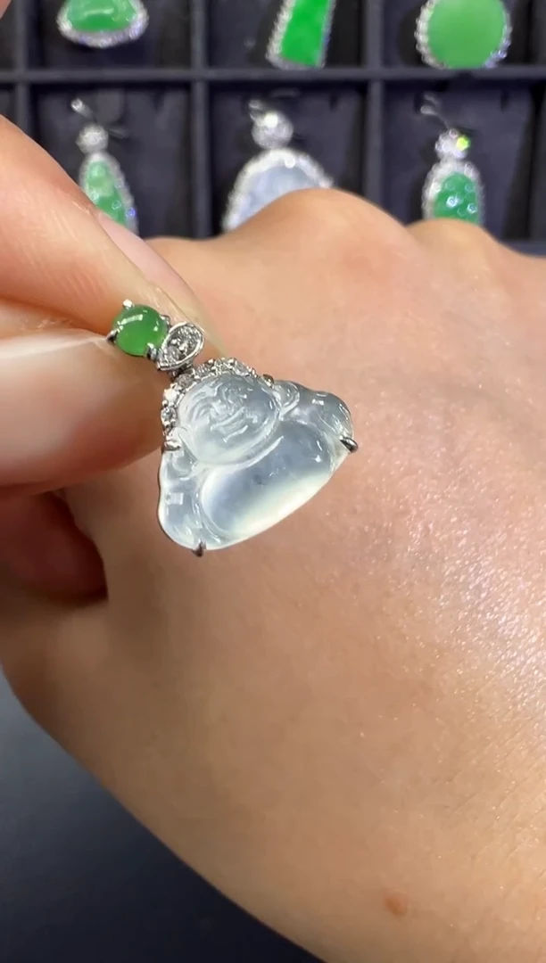 吊坠(不含链)18K金镶嵌翡翠A16|1980