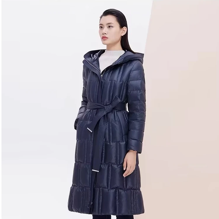 JESSIE秋冬保暖长款女装绗缝休闲长袖连帽JMWHY408