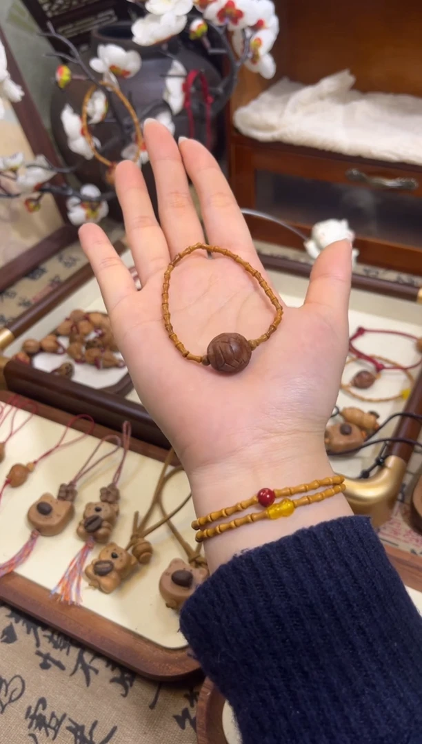 手串桃核【桃缘行】竹节「富甲」桃木桃核辟、挡、驱、护 备注手围