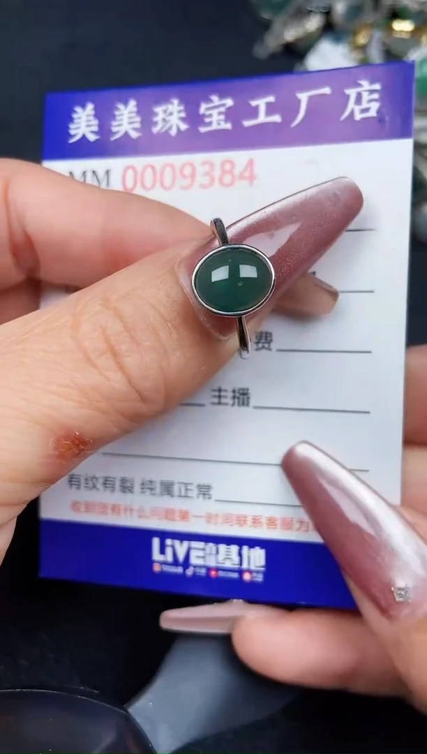 翡翠银S925镶嵌颈饰9384