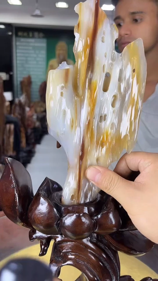 未镶嵌珠宝奇石硅化玉缅甸天然树化玉摆件