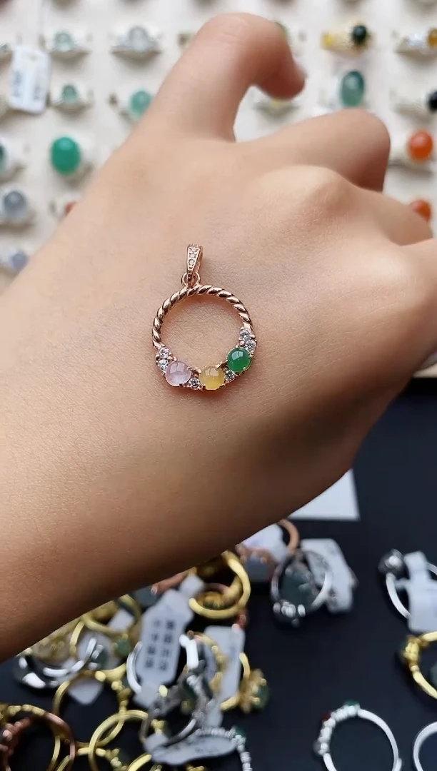 【闪购商品】翡翠戒指银S925镶嵌缅甸翡翠