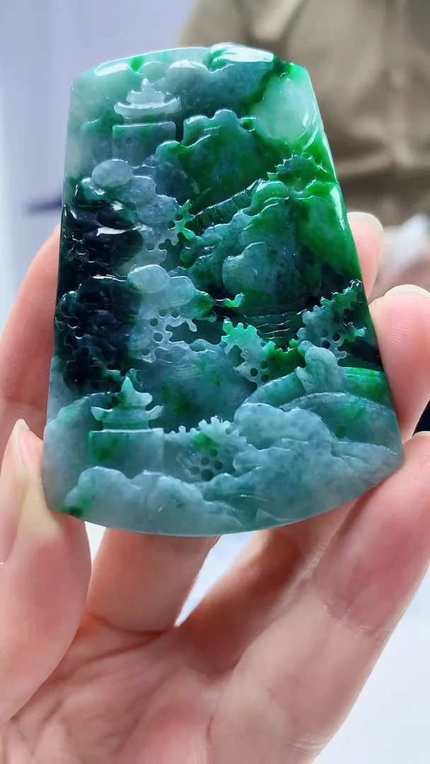 【闪购商品】定制翡翠未镶嵌4688zm-毛货挂件山水126