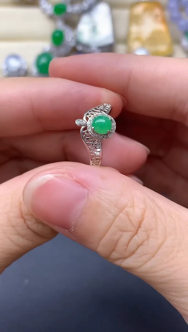 翡翠戒指18K金镶嵌215-中国好珍宝