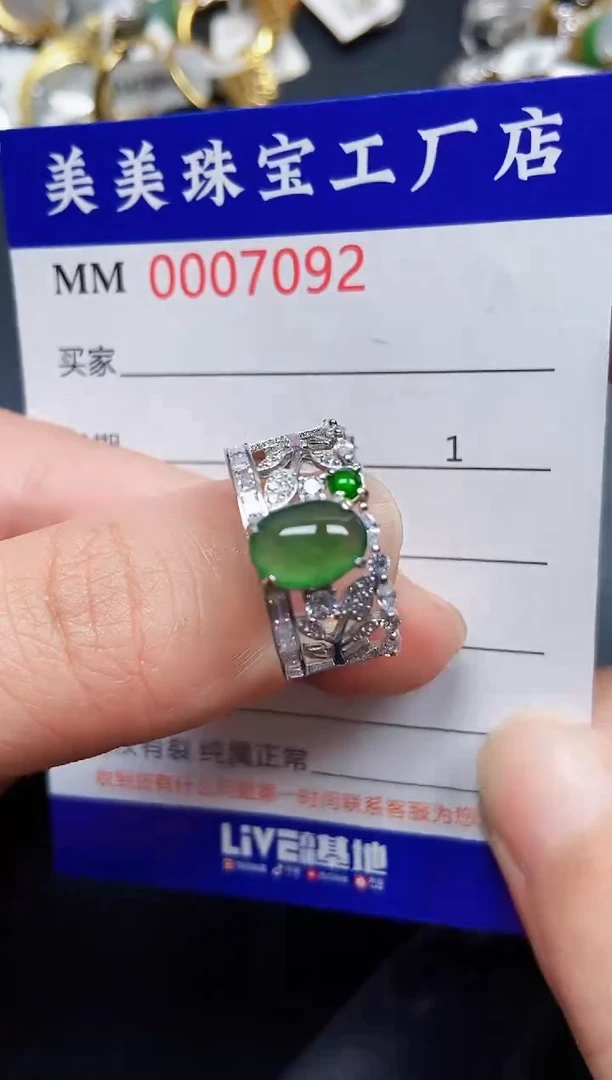 翡翠银S925镶嵌颈饰7092