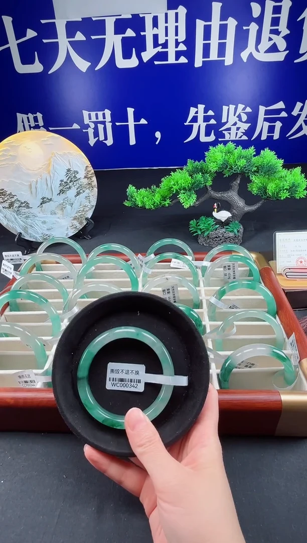 未镶嵌手镯石英质玉（非洲翠）圈口58