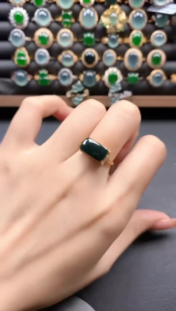 银S925镶嵌戒指翡翠515111