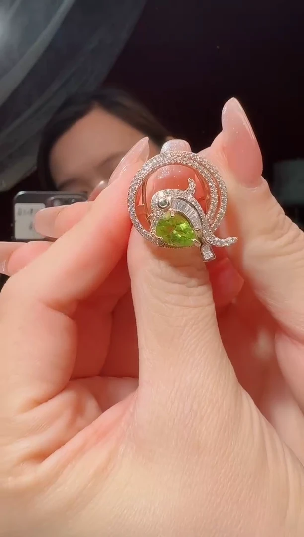 未镶嵌戒指橄榄石天然橄榄石戒指