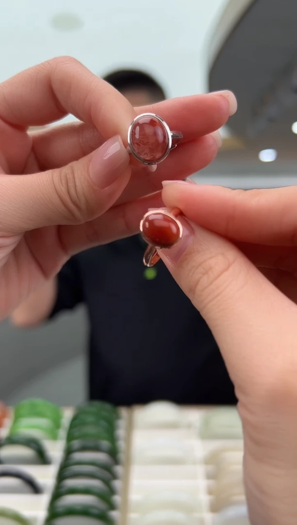 银S925镶嵌南红玛瑙戒指4