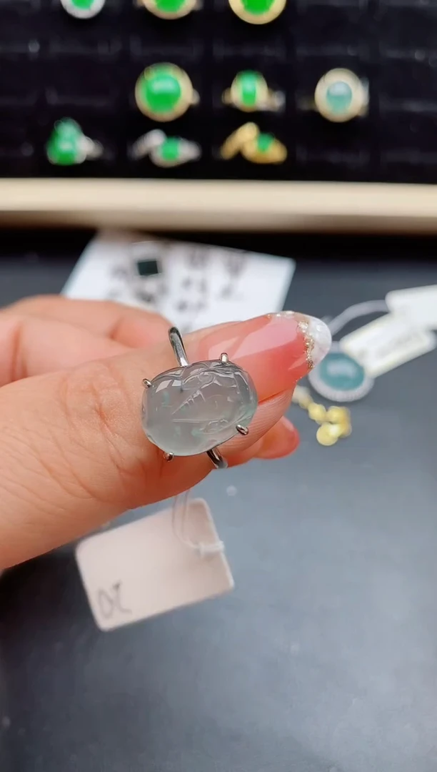 【闪购商品】翡翠戒指银S925镶嵌21212