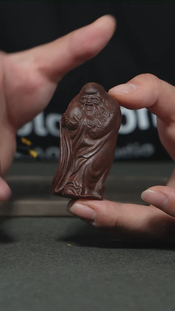 【闪购商品】紫砂茶杯古红泥人物茶宠