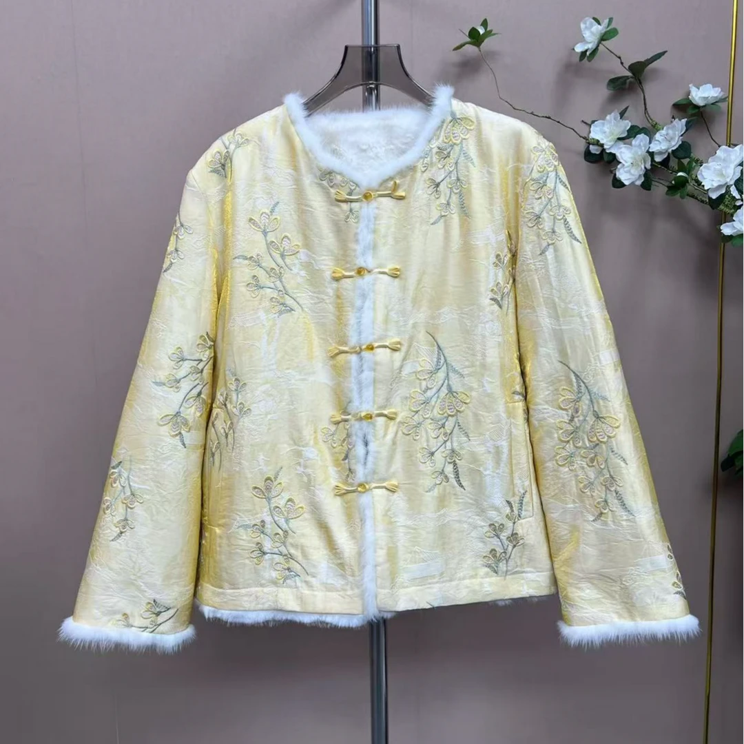 【金兰】2025新款冬款水貂毛外套百搭双面穿