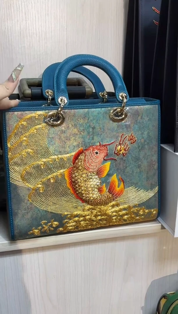 织物爱**?潮绣戴妃包