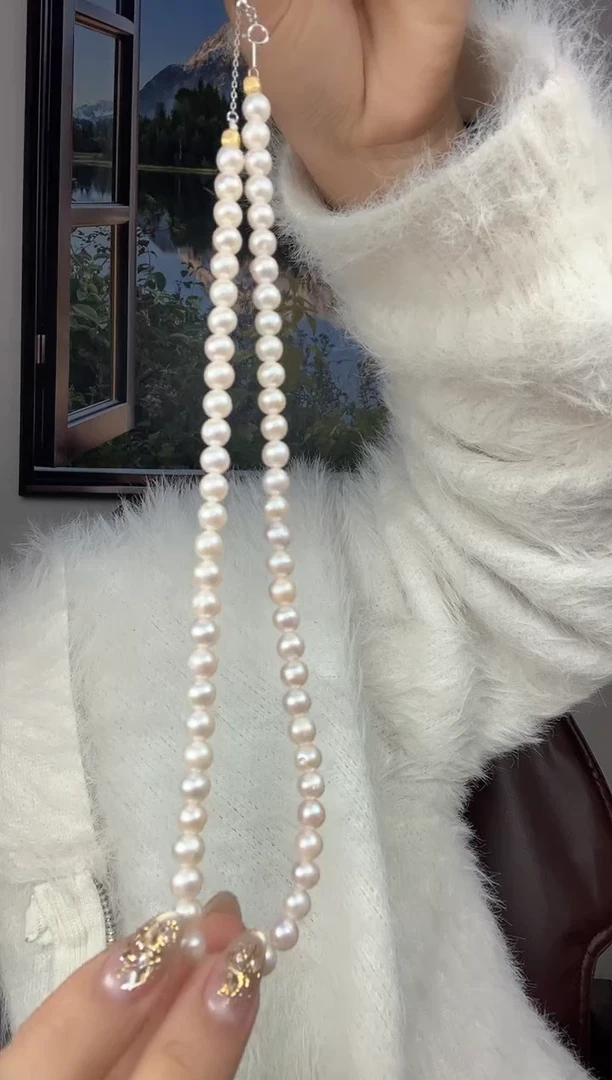 颈饰未镶嵌淡水珍珠珍珠项链6mm