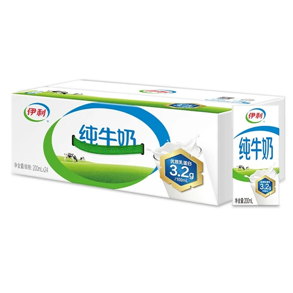 伊利纯牛奶（新老包装随机） 200ml*24