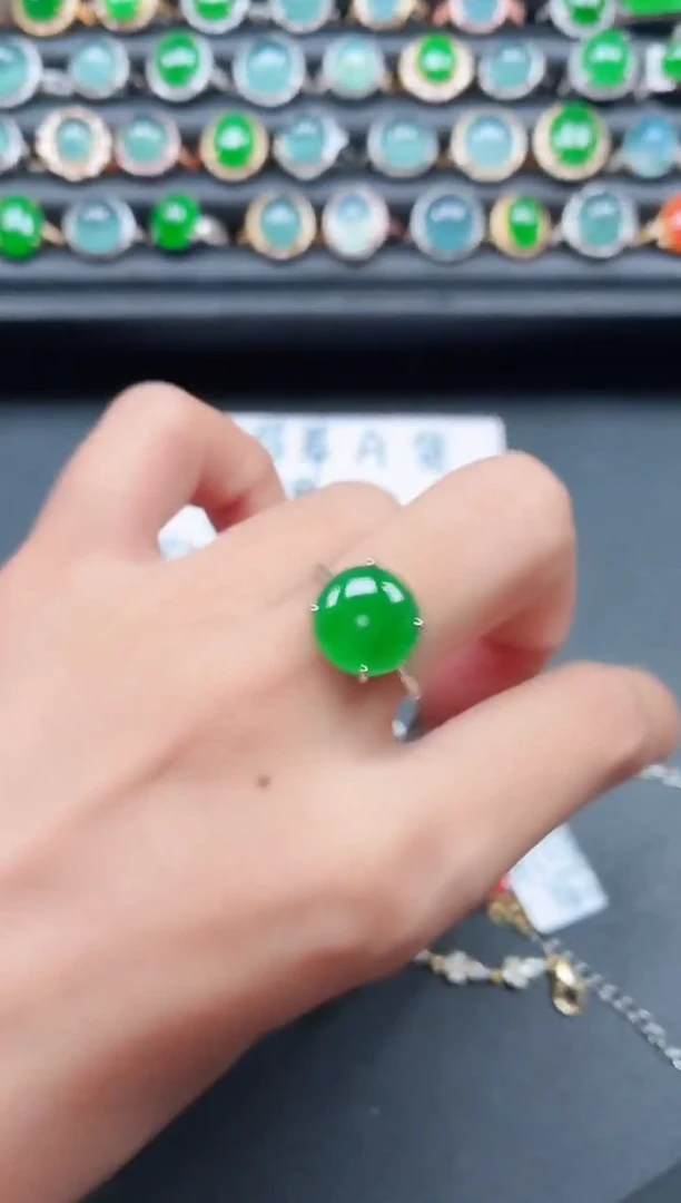 翡翠戒指银S925镶嵌11111