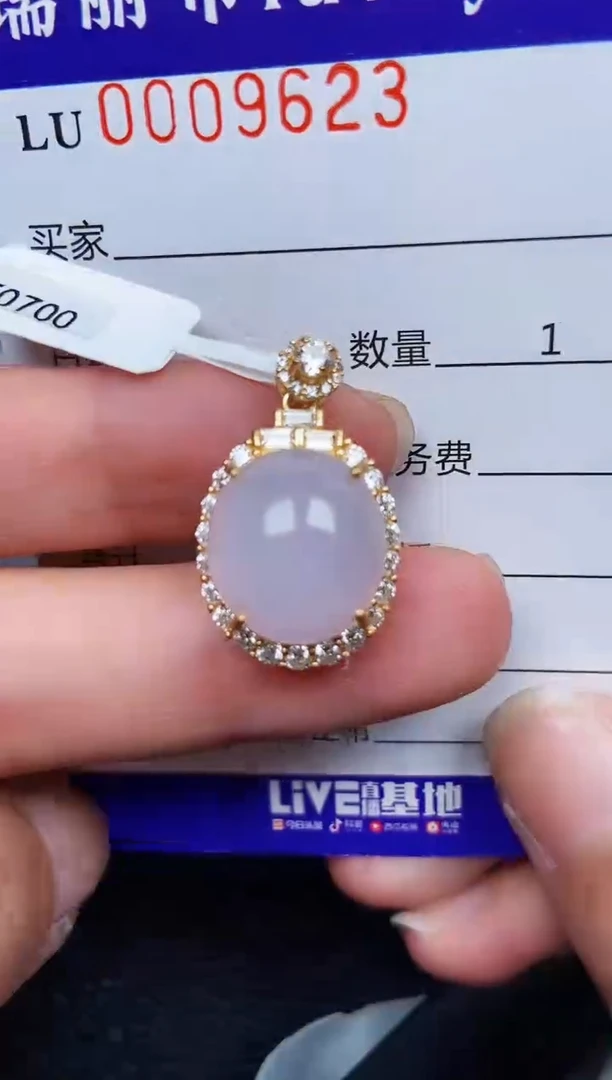 翡翠银S925镶嵌颈饰9623