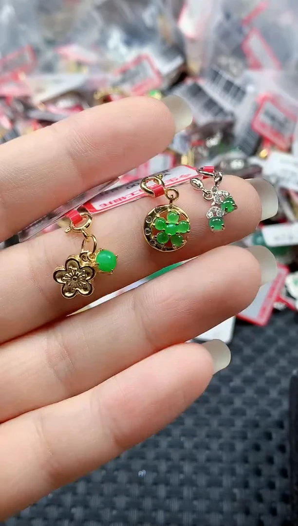 银S925镶嵌戒指翡翠天然A货缅甸翡翠