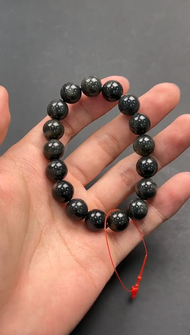 未镶嵌手串和田玉若羌青花手串卡12微色差