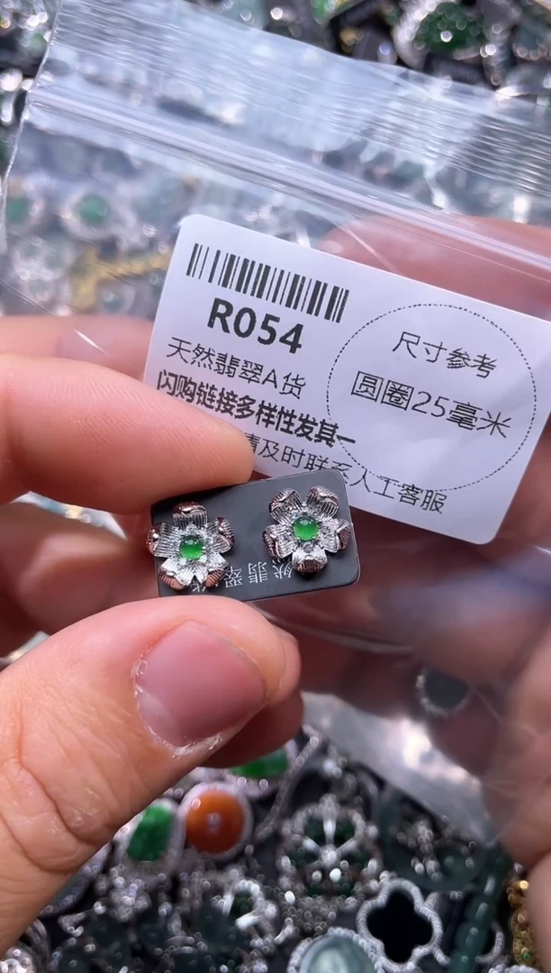 【闪购商品】翡翠颈饰未镶嵌R054耳钉