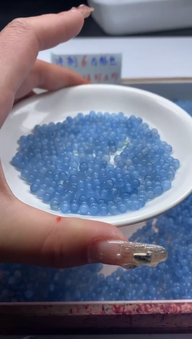 【闪购商品】玛瑙/玉髓颈饰未镶嵌w1293魔鬼蓝海*蓝宝玛瑙4m*200