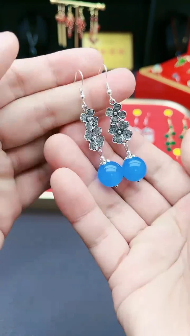 【闪购商品】玛瑙/玉髓耳钉银S925镶嵌7120000