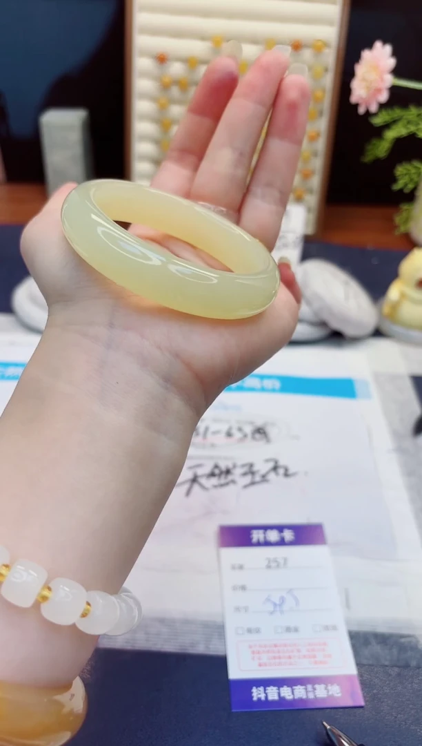 未镶嵌手镯石英质玉257-晴水-圈口54