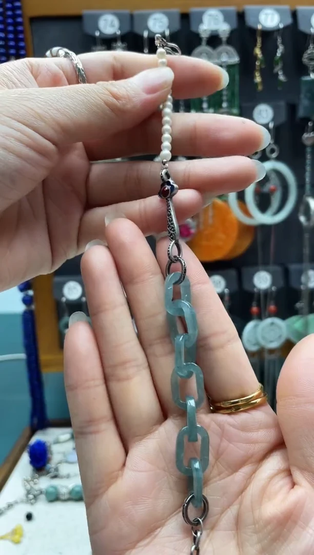 银S925镶嵌手链翡翠饰品