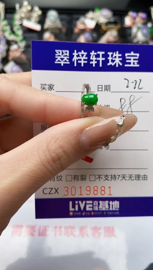 【闪购商品】翡翠戒指银S925镶嵌/9881