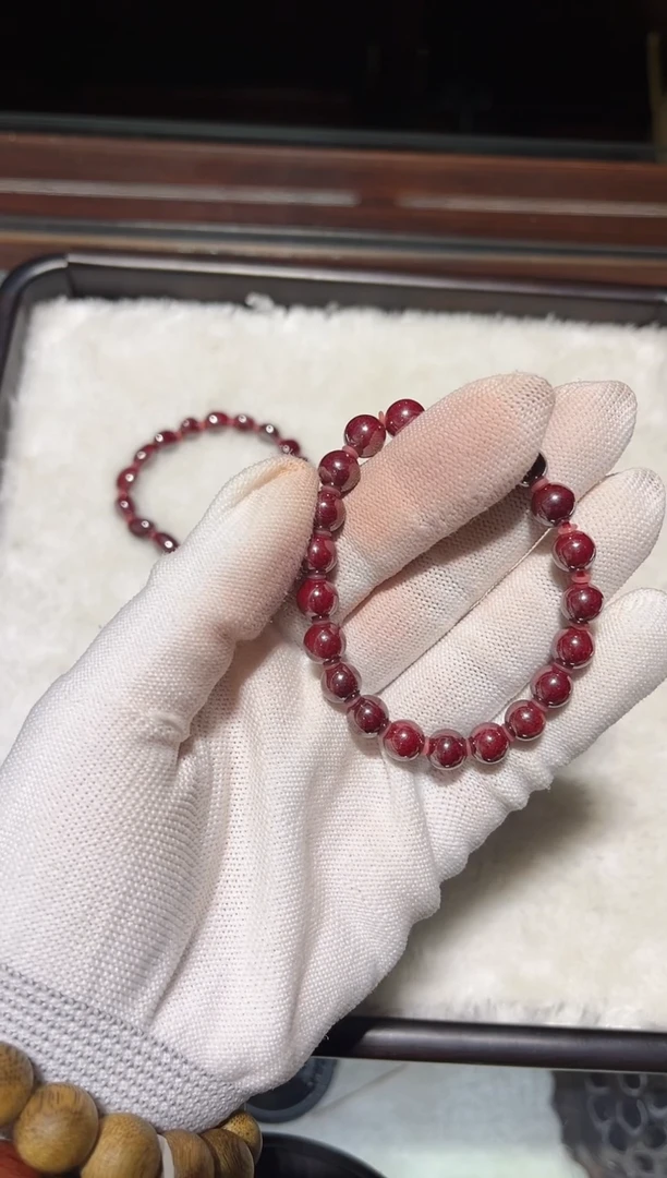 【闪购商品】乌木类成套家具朱SHA原矿手串0.8㎝