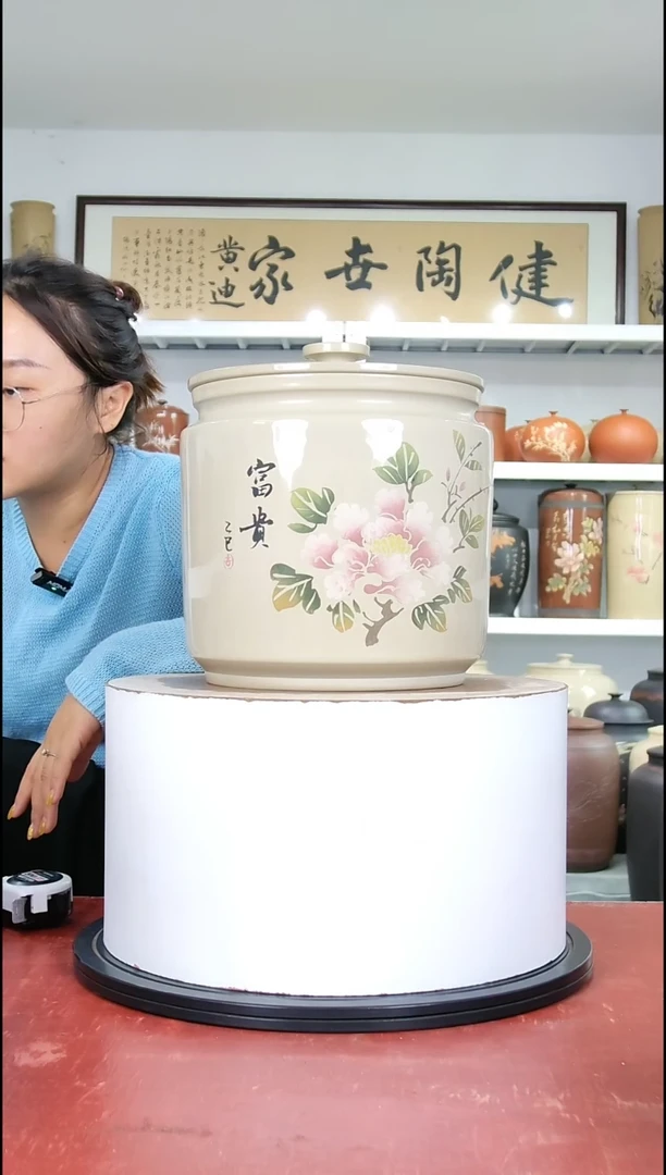 纯手工白泥7饼茶罐