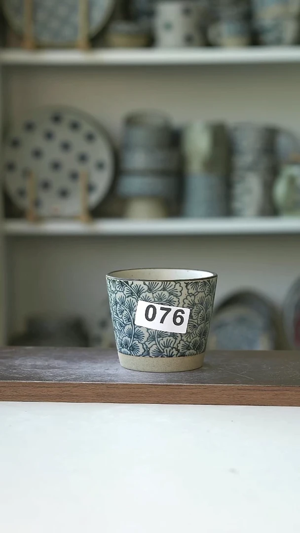 陶076瑕不退换银杏猪口杯220ml@7-10@