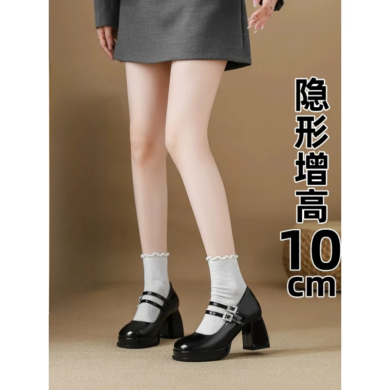 法式玛丽珍女鞋2025新款春季英伦风粗跟单鞋厚底小皮鞋复古高跟鞋