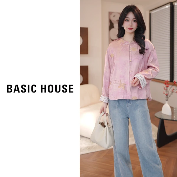 Basic House/百家好春季新款印花钻袖拼接外套B1195B5F872