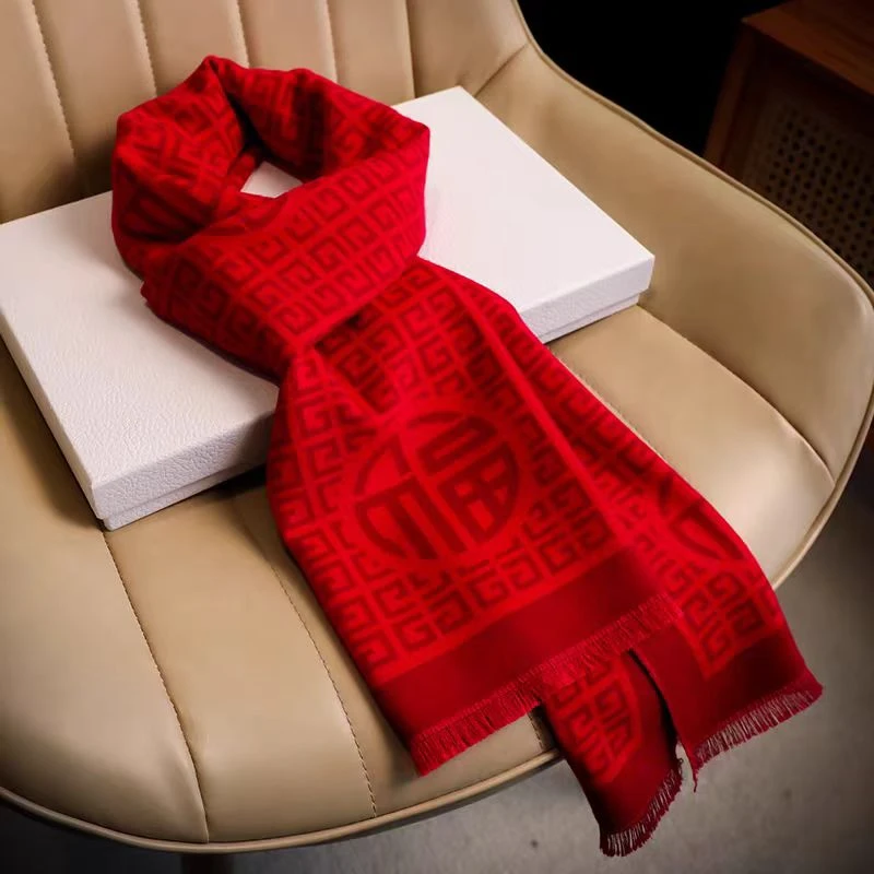 【路家姐妹】福字祥云围巾围脖仿羊绒质感围巾围脖