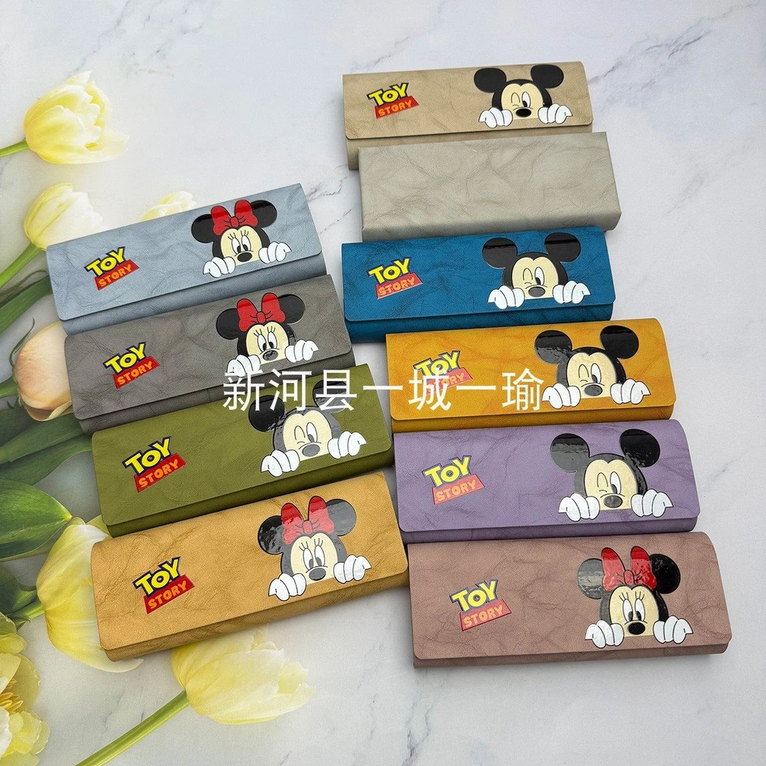 3D可爱卡通眼镜盒皮质抗压学生通用近视框架与墨镜眼镜盒