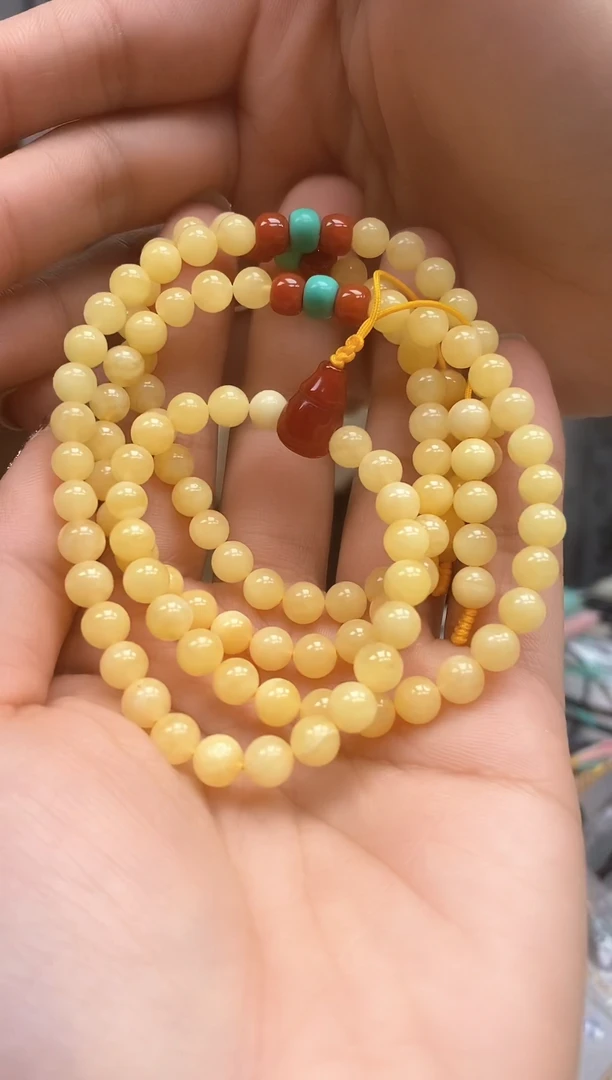 【闪购商品】琥珀裸石未镶嵌108项链