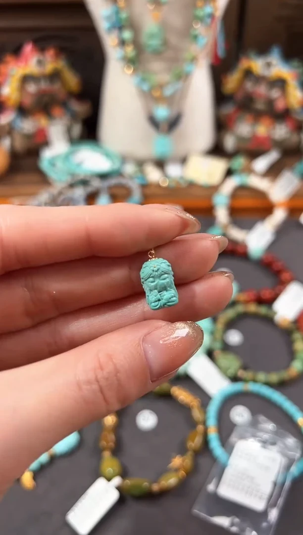 【闪购商品】绿松石提溜18K金镶嵌绿松石提溜