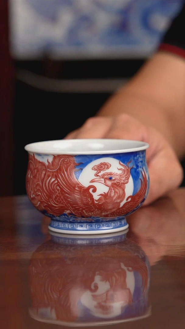 自成堂柴窑青花釉里红