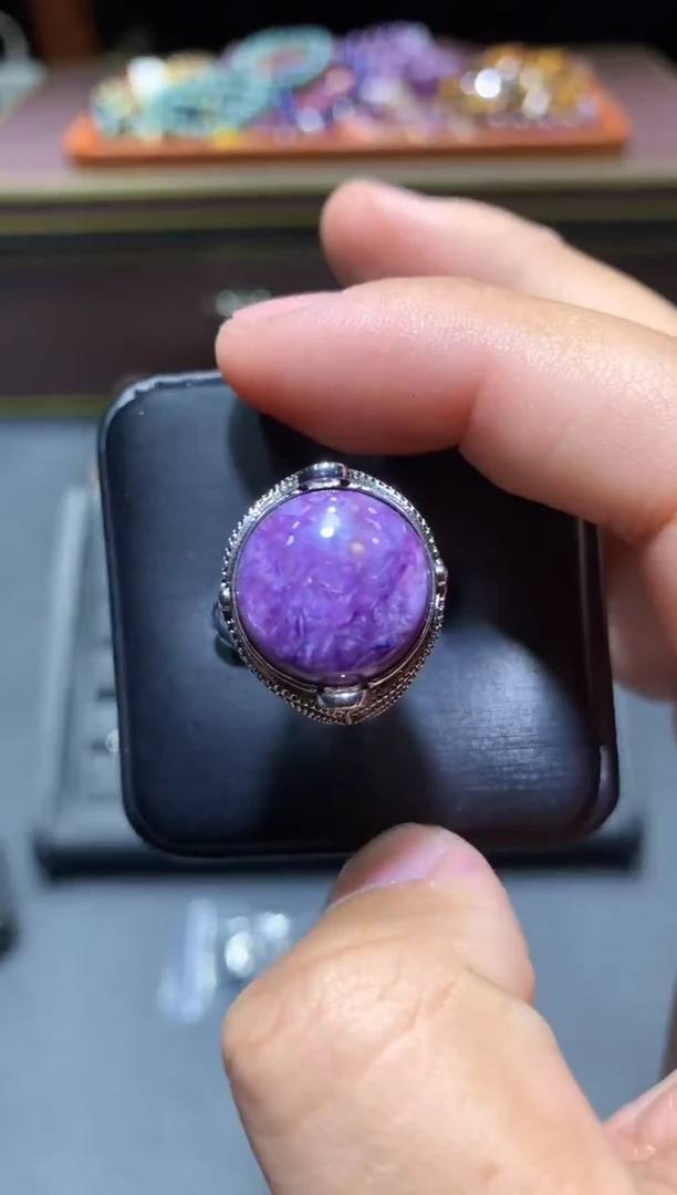 【闪购商品】查罗石（紫龙晶）戒指未镶嵌W30（随机性发货只发一单）