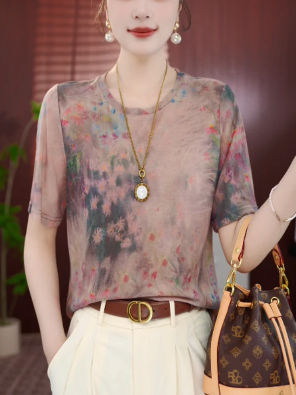 2025新款杭州原版T恤“江南岸”宽松撞色夏薄短袖t时尚上衣打底女