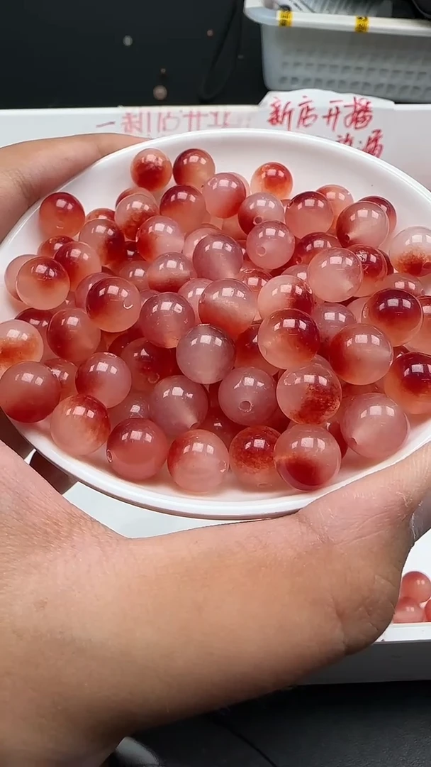 未镶嵌南红玛瑙珠宝半成品南红冰飘花N20卡10mm 20颗