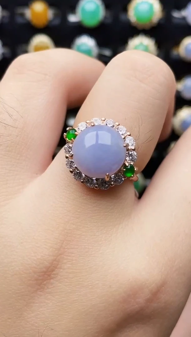 银S925镶嵌戒指翡翠3046