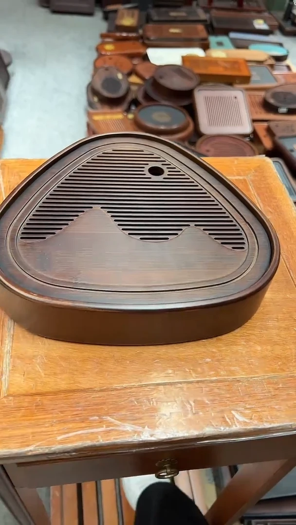 福利三角形茶盘25CM茶盘全竹