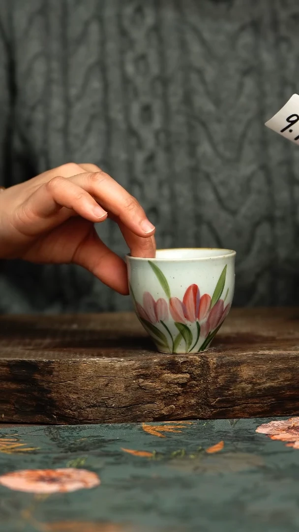 【闪购商品】杯釉下彩手工手绘同款陶器