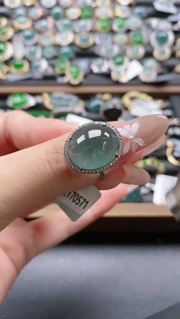 【闪购商品】翡翠戒指银S925镶嵌51511