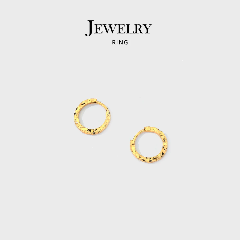 铜合金耳饰 闪耀车花满天星耳扣耳钉实心素圈耳环时尚简约送女友