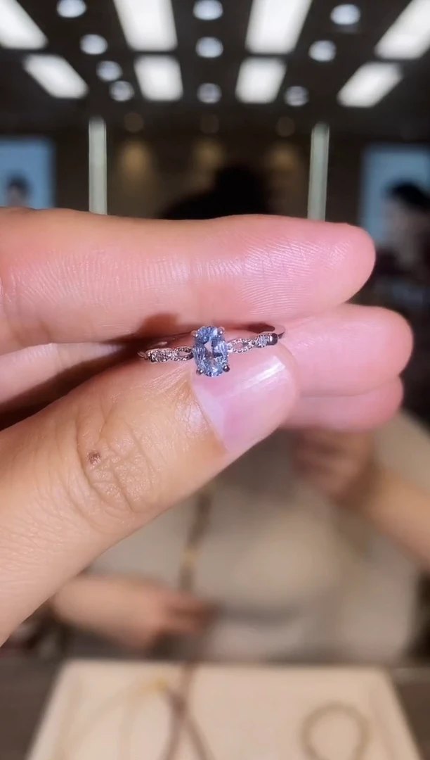 银S925镶嵌戒指海蓝宝石09