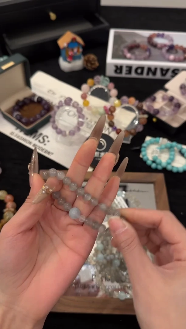 未镶嵌手链水晶灰月光x3417