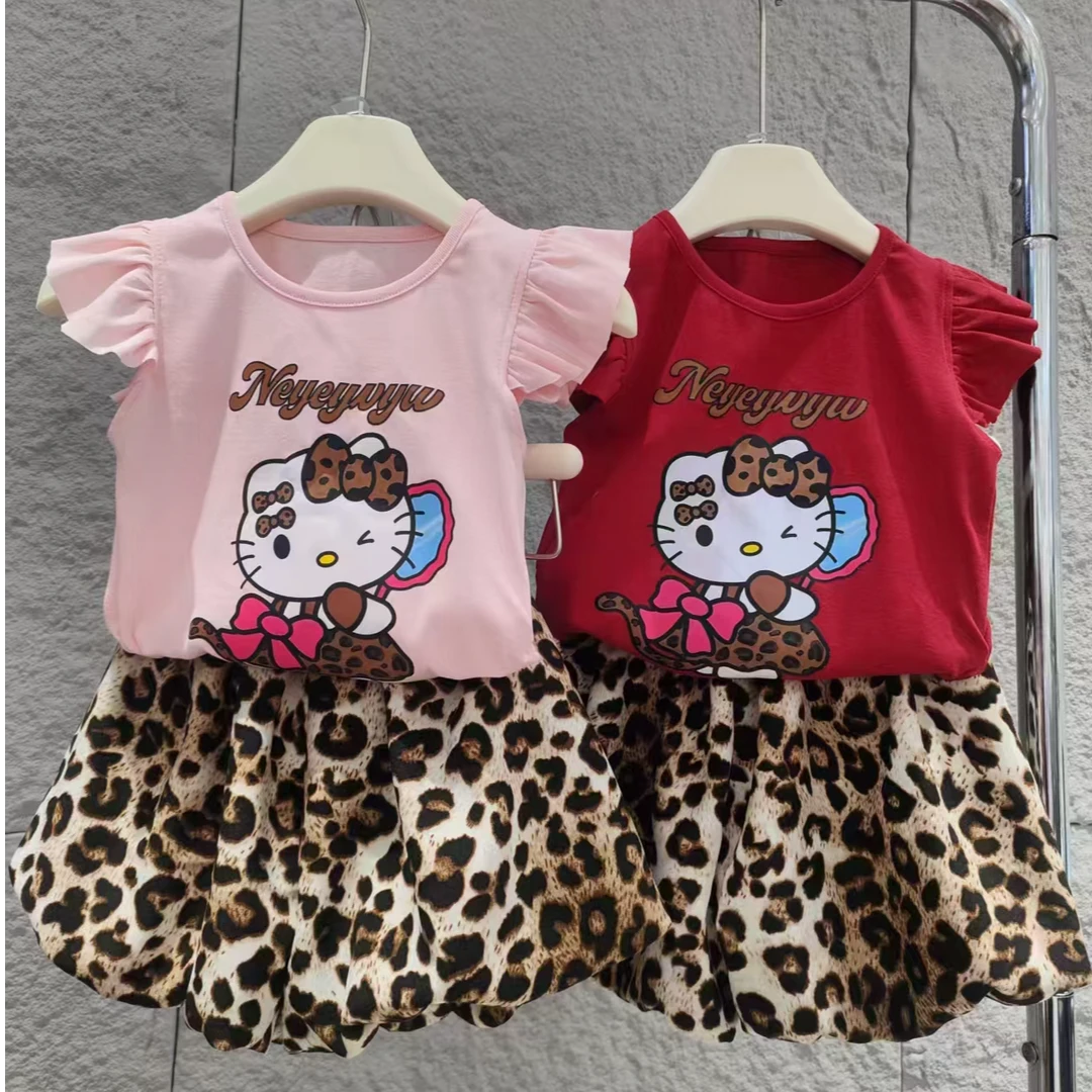 休闲风卡通动漫公主风女夏季套装上衣女宝港风ins风